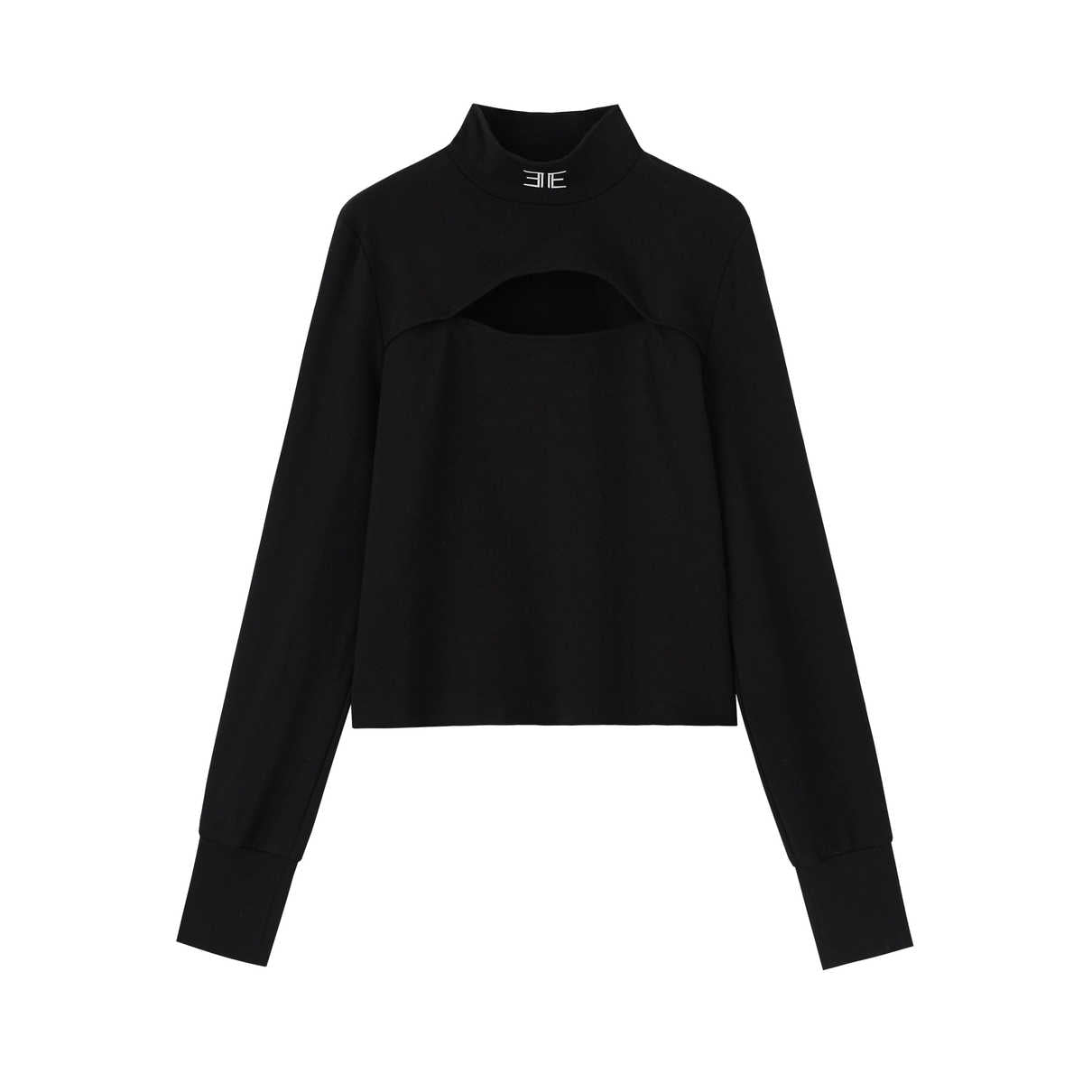 Cropped Mockneck Sweatshirt (Black)
