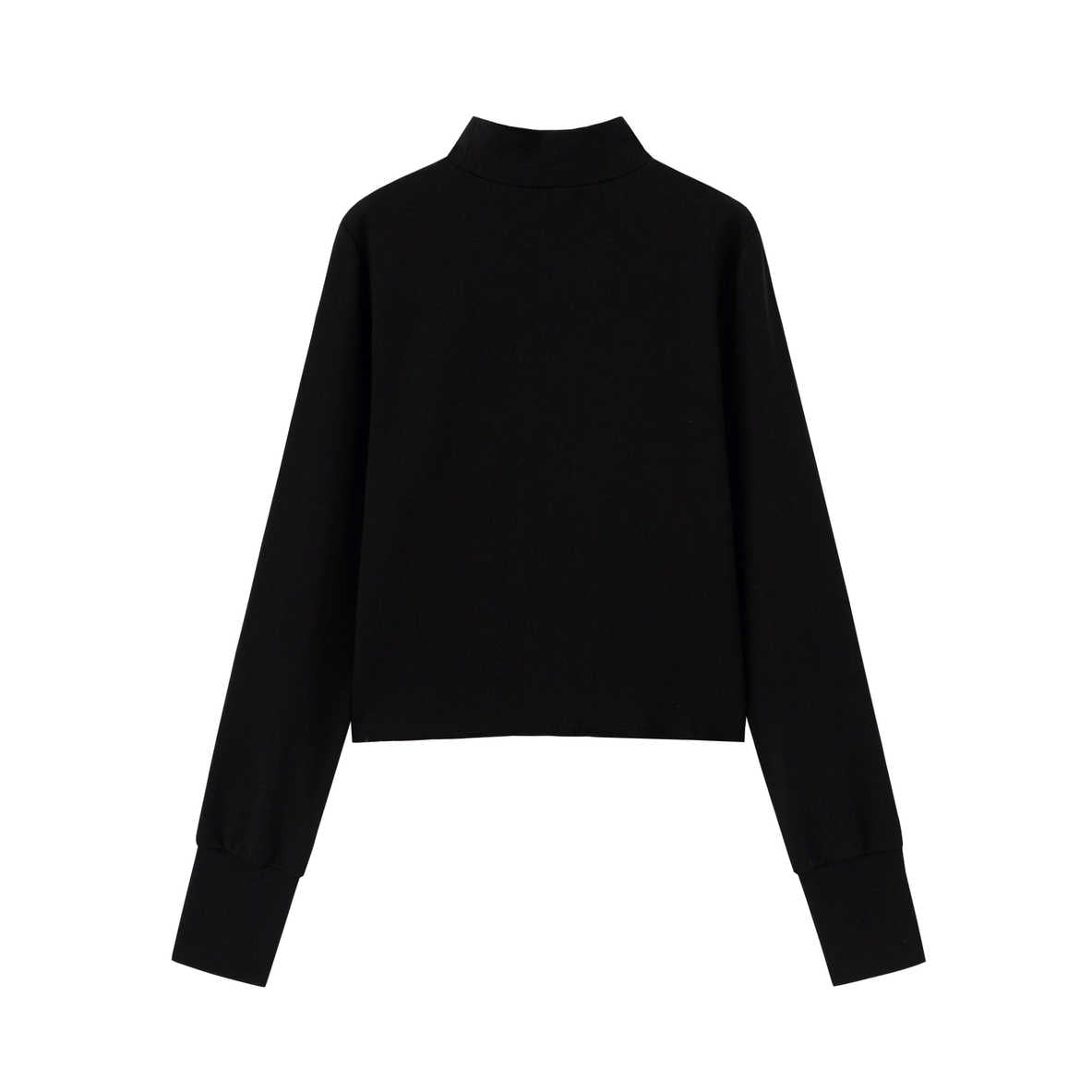 Cropped Mockneck Sweatshirt (Black)