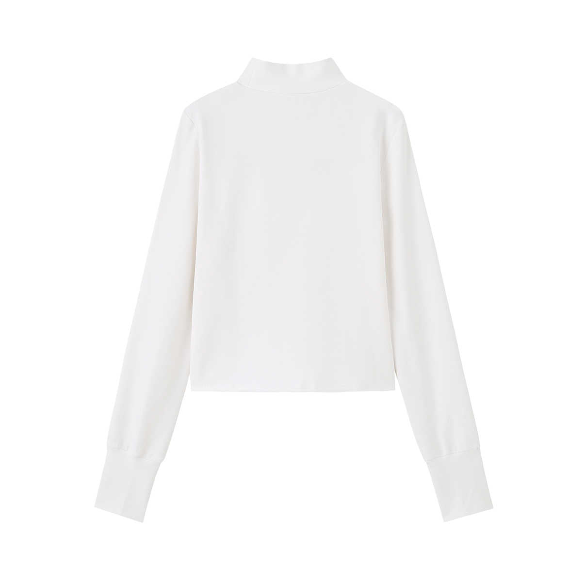 Cropped Mockneck Sweatshirt (White)